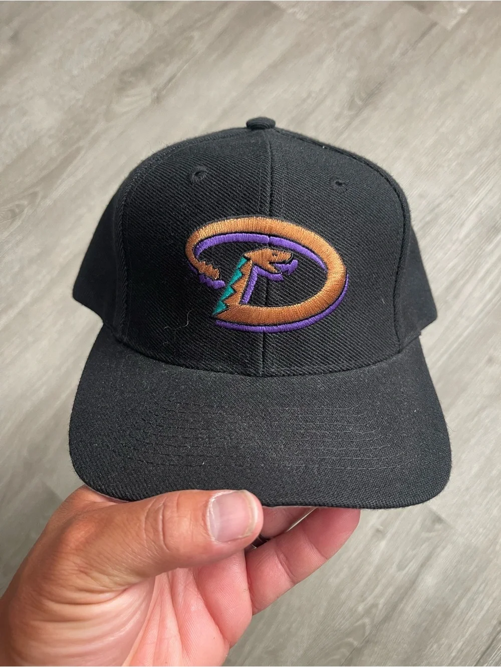 Vintage Arizona Diamondbacks Wool Snapback Hat Black